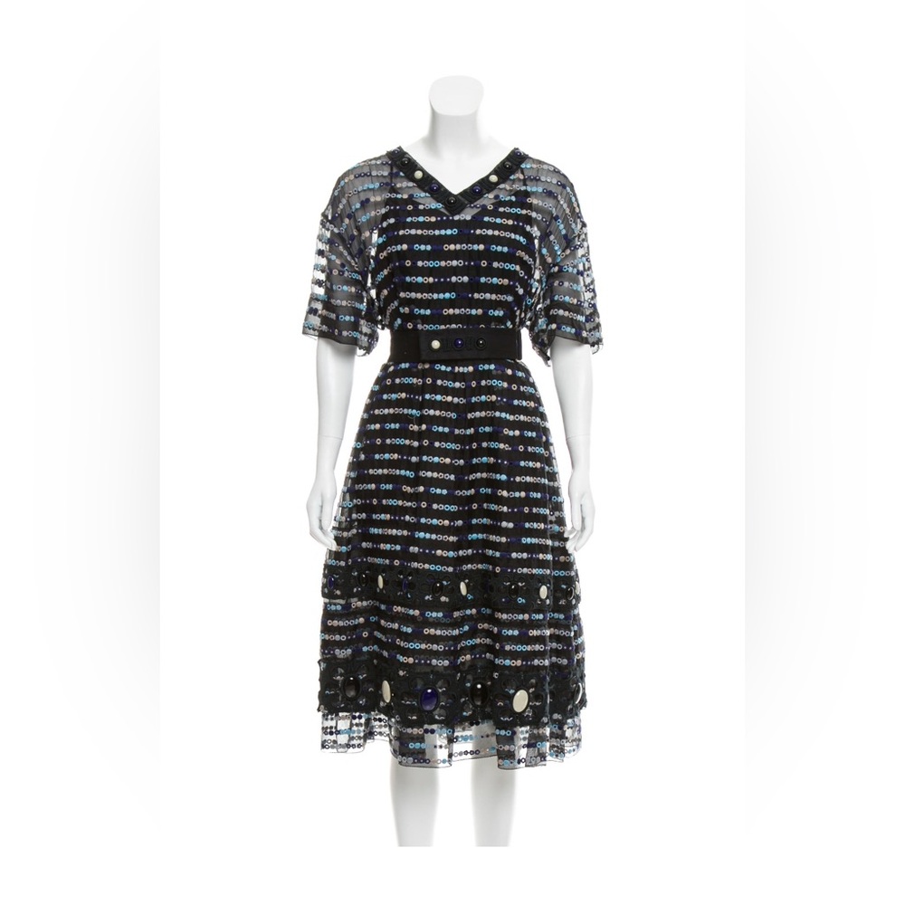Marc Jacobs Black and White A-Line Midi Dress